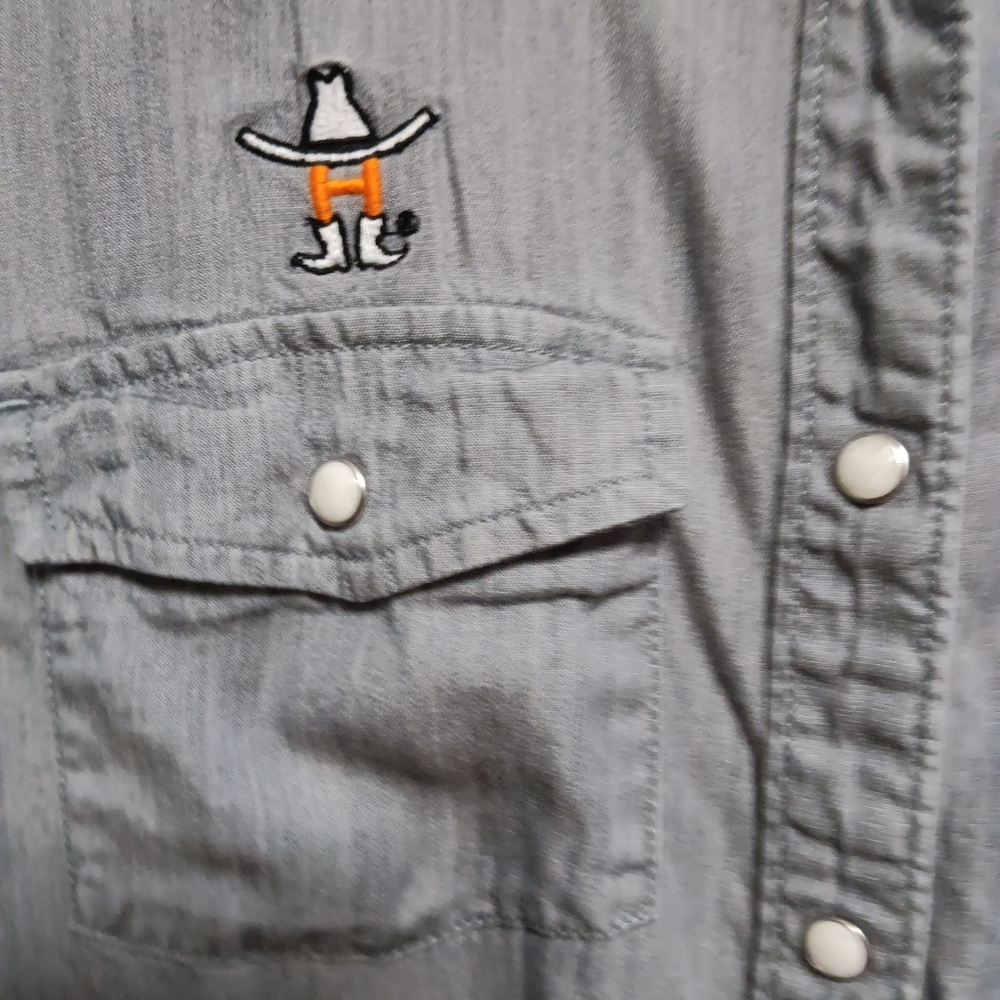 HOUSTON RODEO EDITION MAGELLAN gray Tencel blend shirt, S - Picture 5 of 14